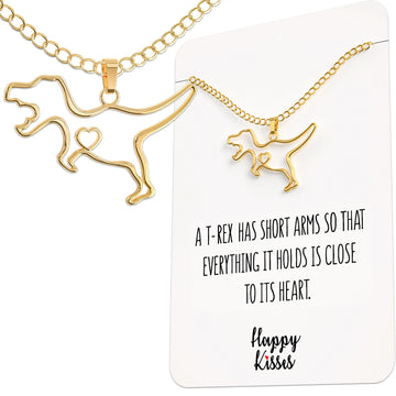 T-Rex Dinosaur Necklace with Message Card