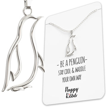 Penguin Necklace Gift – Cute Penguin Pendant – Charm Jewelry for Women, Girls and Kids – with Message Card