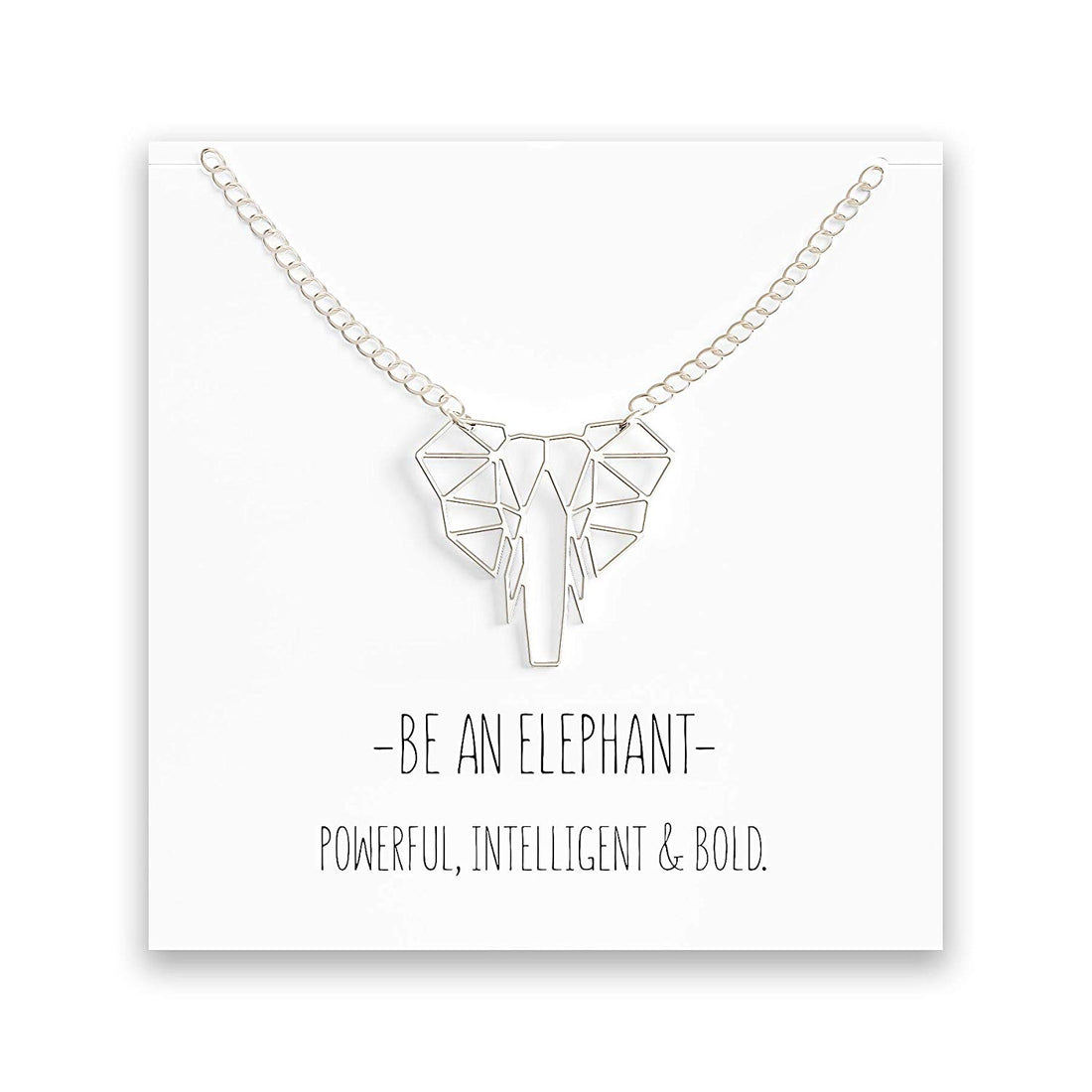 Origami Elephant Necklace – Silver & Gold