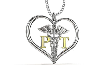 PT "Physical Therapist" Heart Shaped Necklace
