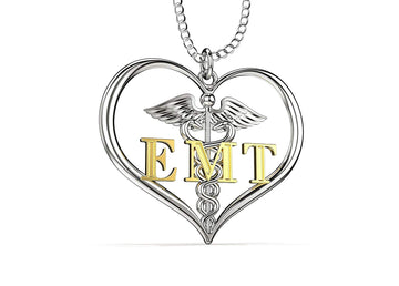 EMT "Emergency Medical Technician" Heart Shaped Necklace