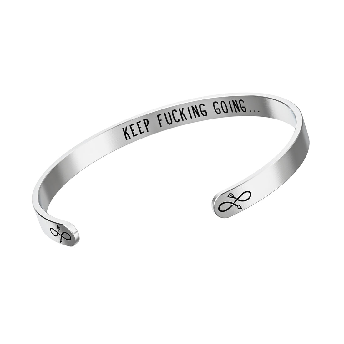 Infinity Arrow Bracelet with “Keep Funking Going…”  - Stainless Steel