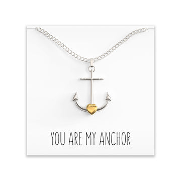 Anchor Necklace – Nautical Charm - Pendant with Cute Message Card