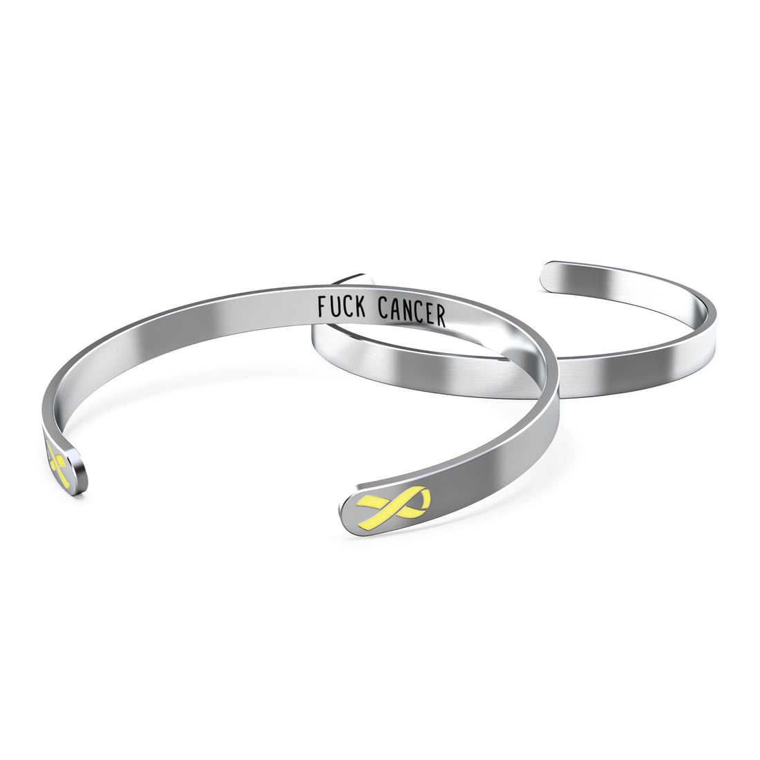 Sarcoma Bone Cancer Awareness Bracelet - Yellow Ribbon, “Funk Cancer”