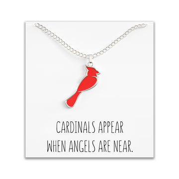 Cardinal Necklace For Women – Cardinals Appear When Angels Are Near Message Card