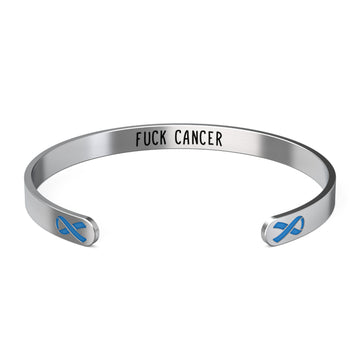 Colon Cancer Awareness Bracelet - Dark Blue Ribbon, “Funk Cancer”