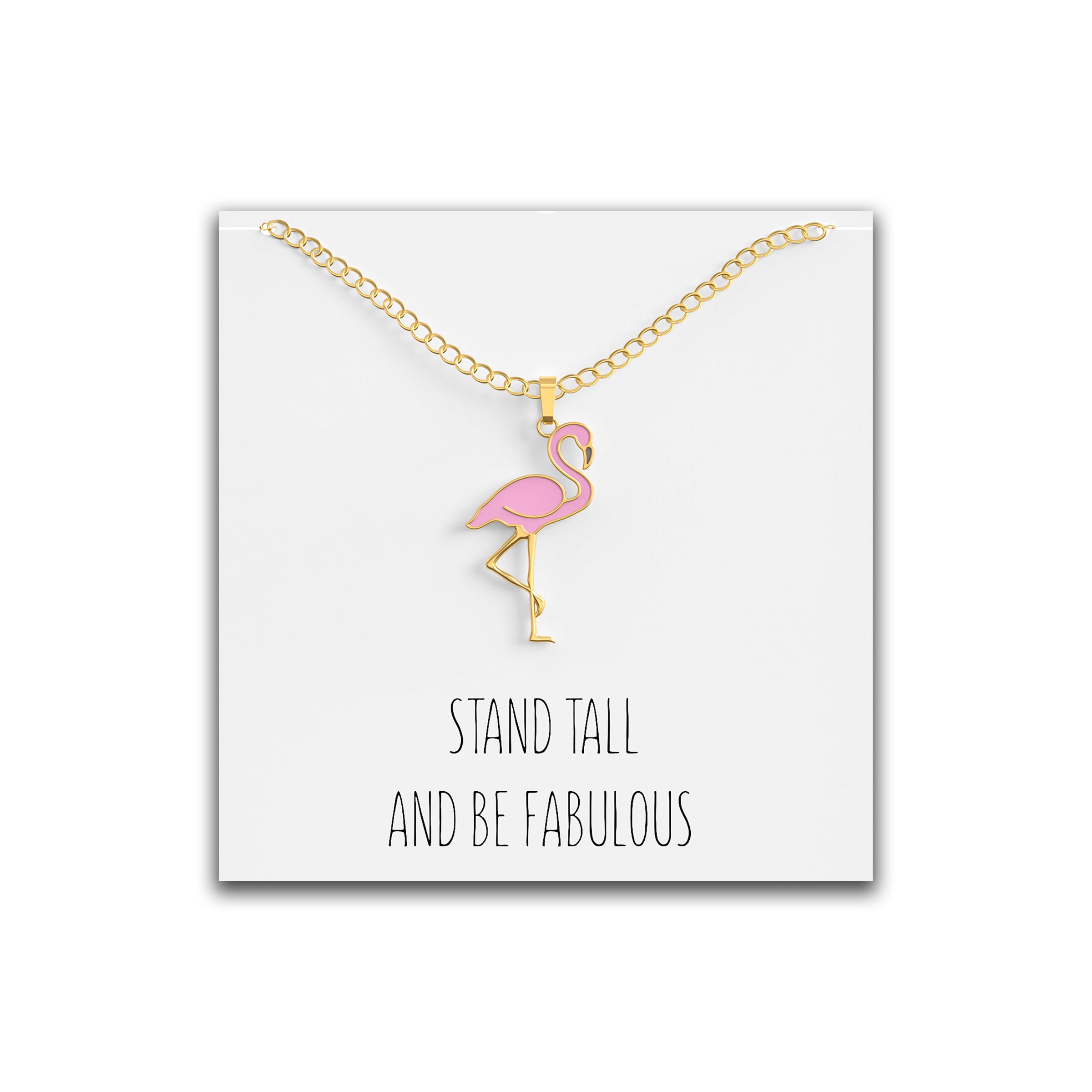 Personalised 18ct Rose Gold Plated Flamingo Necklace | Hurleyburley
