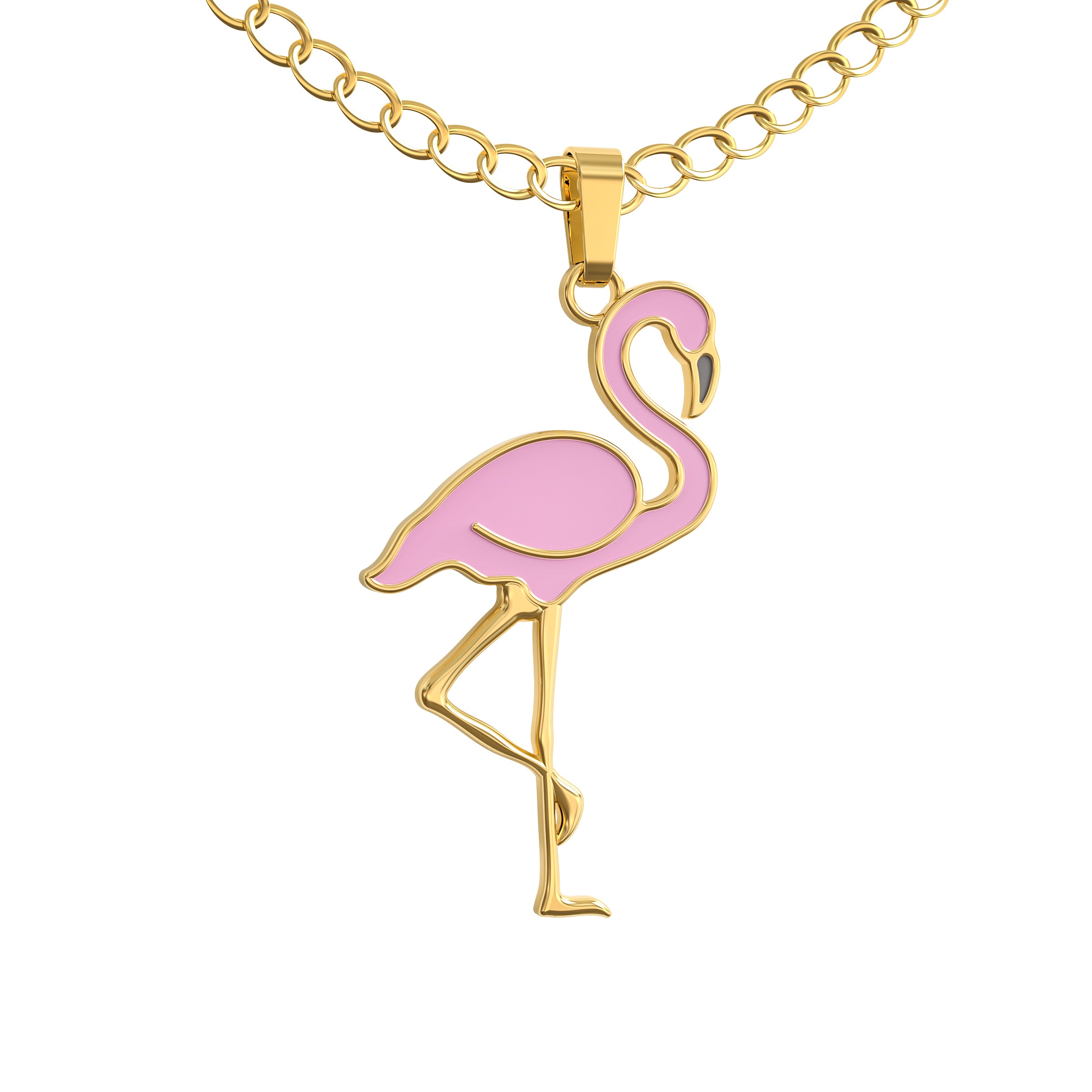 Flamingo Necklace - Silver or Gold – Happy Kisses