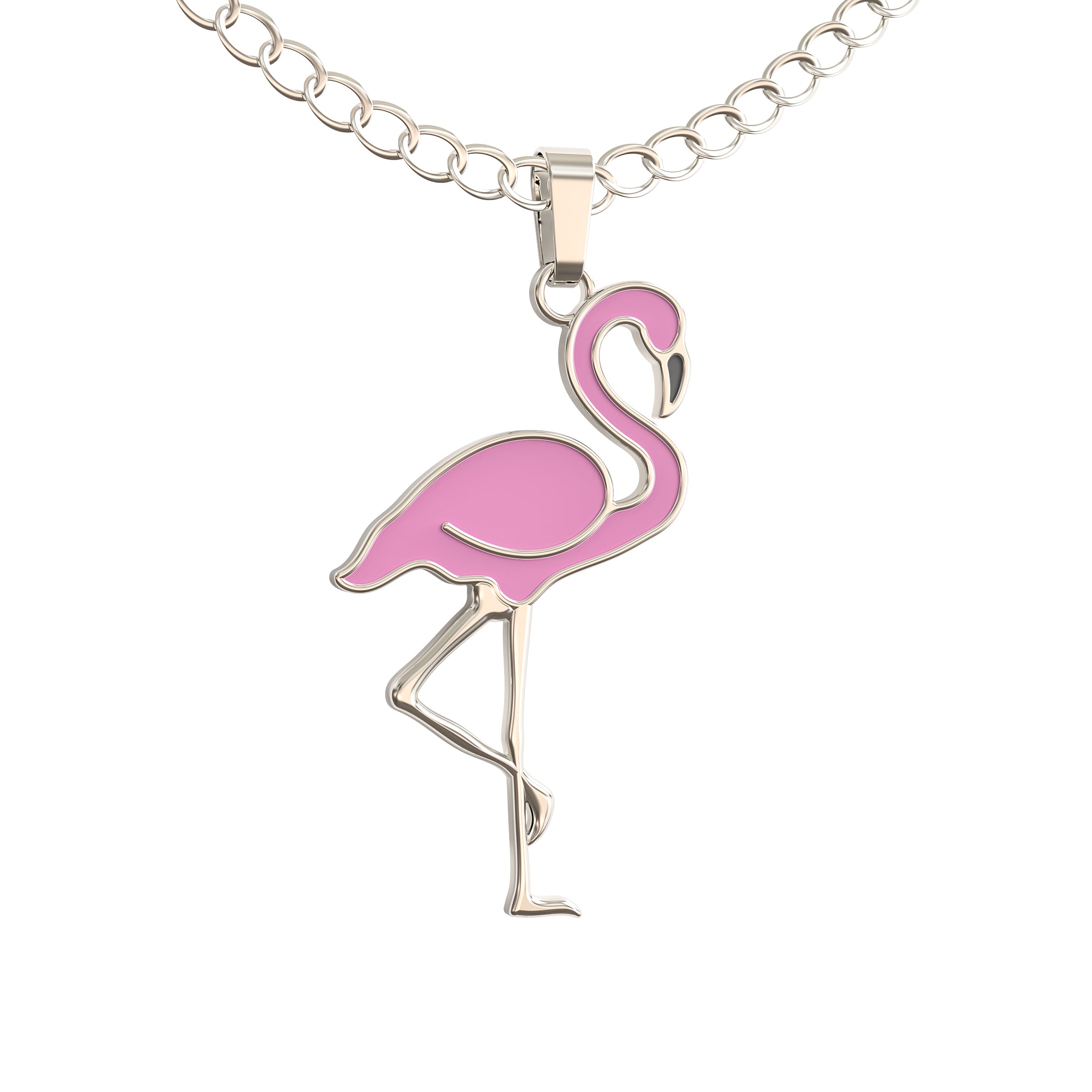 Flamingo Heart Necklace with Sapphires and Diamonds – tarujewelry