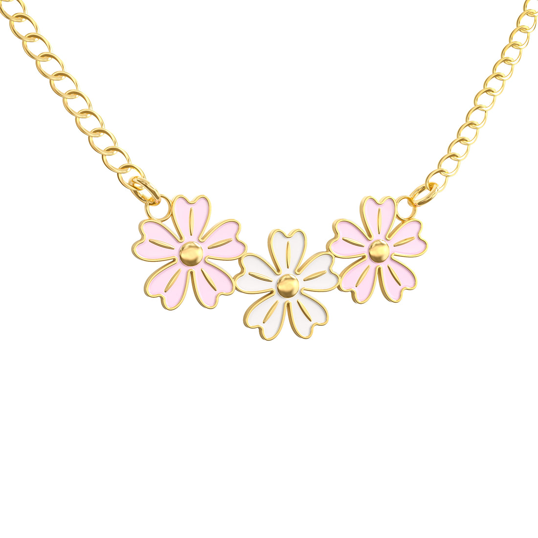 Flower Girl Necklace - Light Pink - Wedding Complete Thank You - Message Card