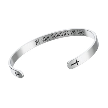 My Soul Glorifies The Lord Cross Bracelet – Religious Bracelet – Luke 1:46-55 - NIV — Catholic or Christian Women & Girls