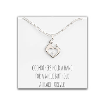 Godmother Necklace Gift from Godchild – Goddaughter Pendant Jewelry – Gift for Baptism or Mother's Day