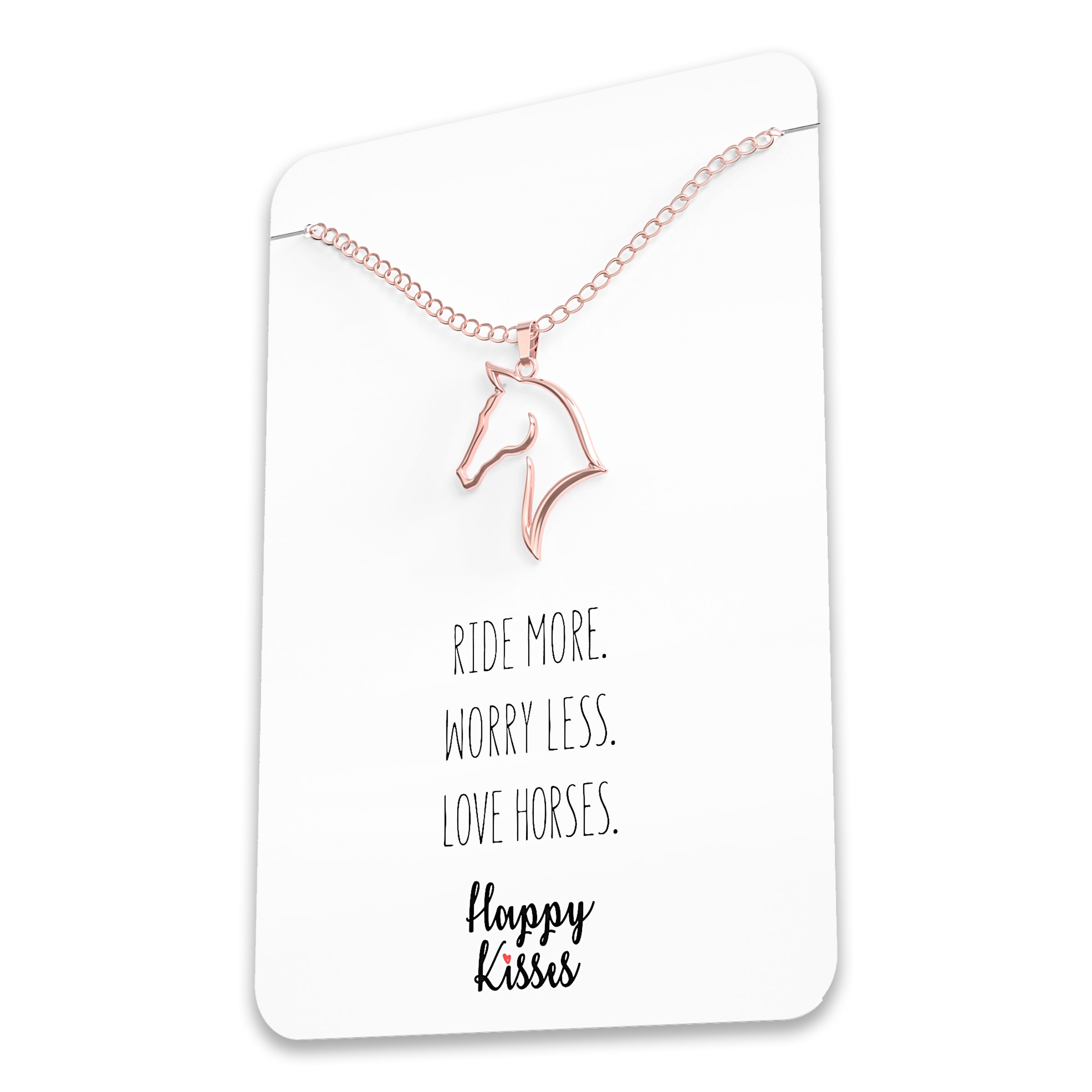  Happy Kisses Horse Necklace - Elegant Horse Themed Jewelry for  Girls 8-12 & Women - Charm with Message Card - Equestrian Gifts for “I Love  Horses” and Racing: Clothing, Shoes & Jewelry