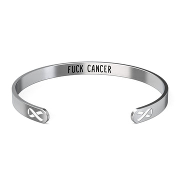 Lung Cancer Awareness Bracelet - White Ribbon, “Funk Cancer”