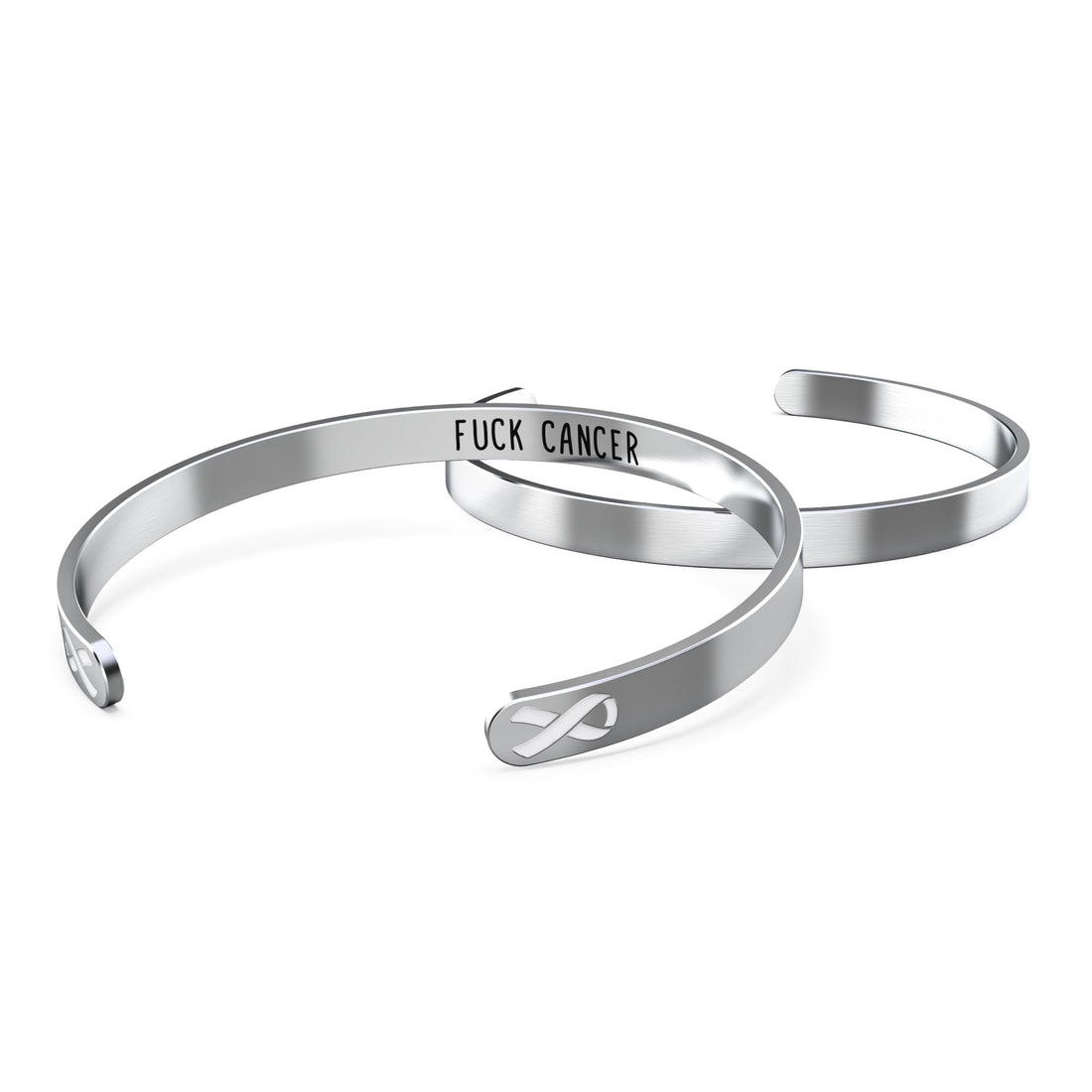 Lung Cancer Awareness Bracelet - White Ribbon, “Funk Cancer”