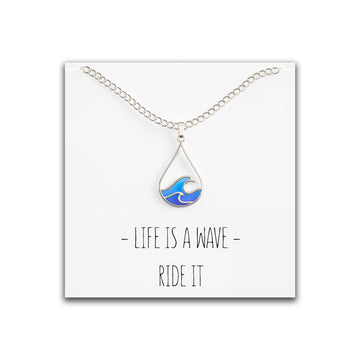 Wave Necklace "- Life Is A Wave - Ride It"
