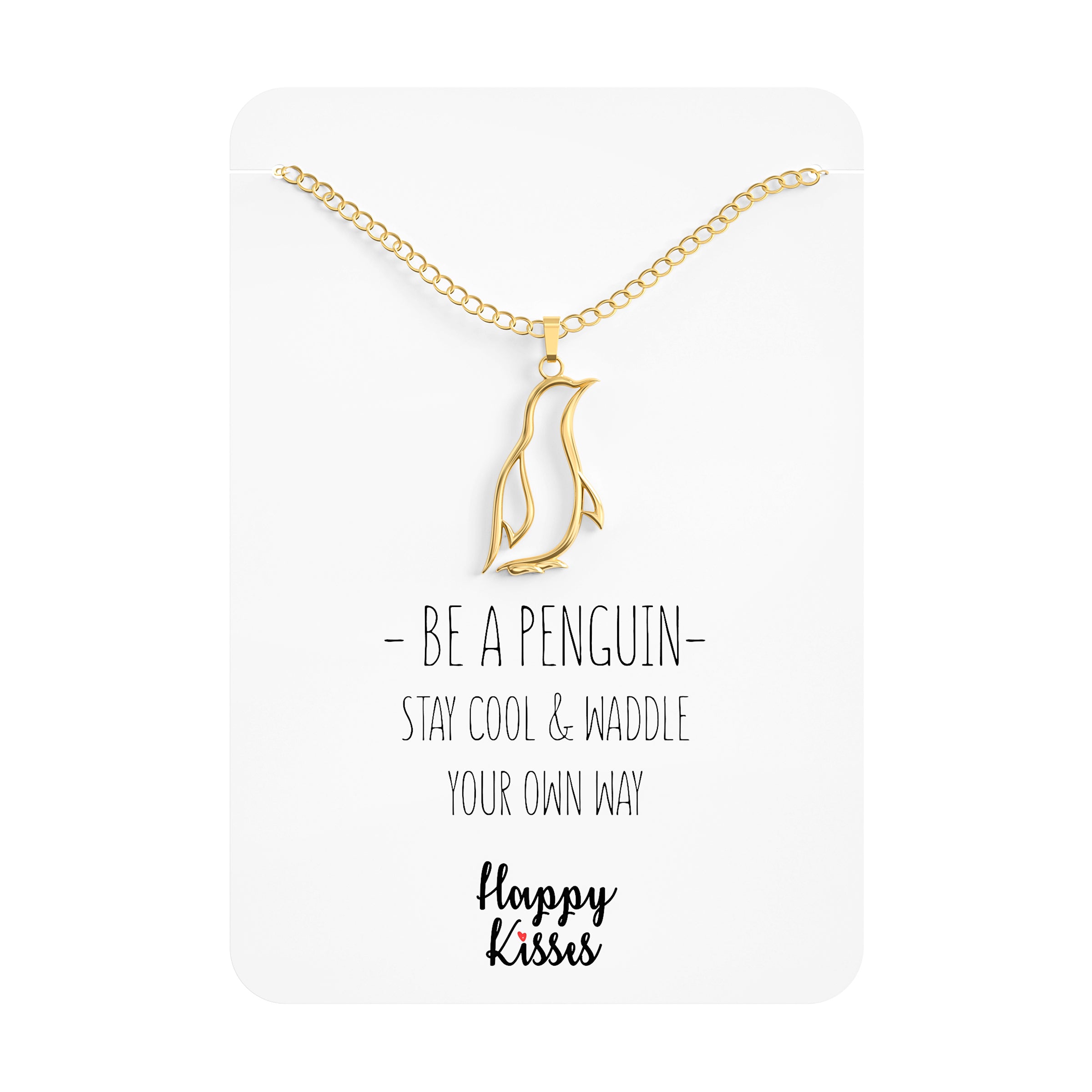 Penguin Necklace Be Kind Hug A Penguin Theme Friendship Jewelry 36-Inch
