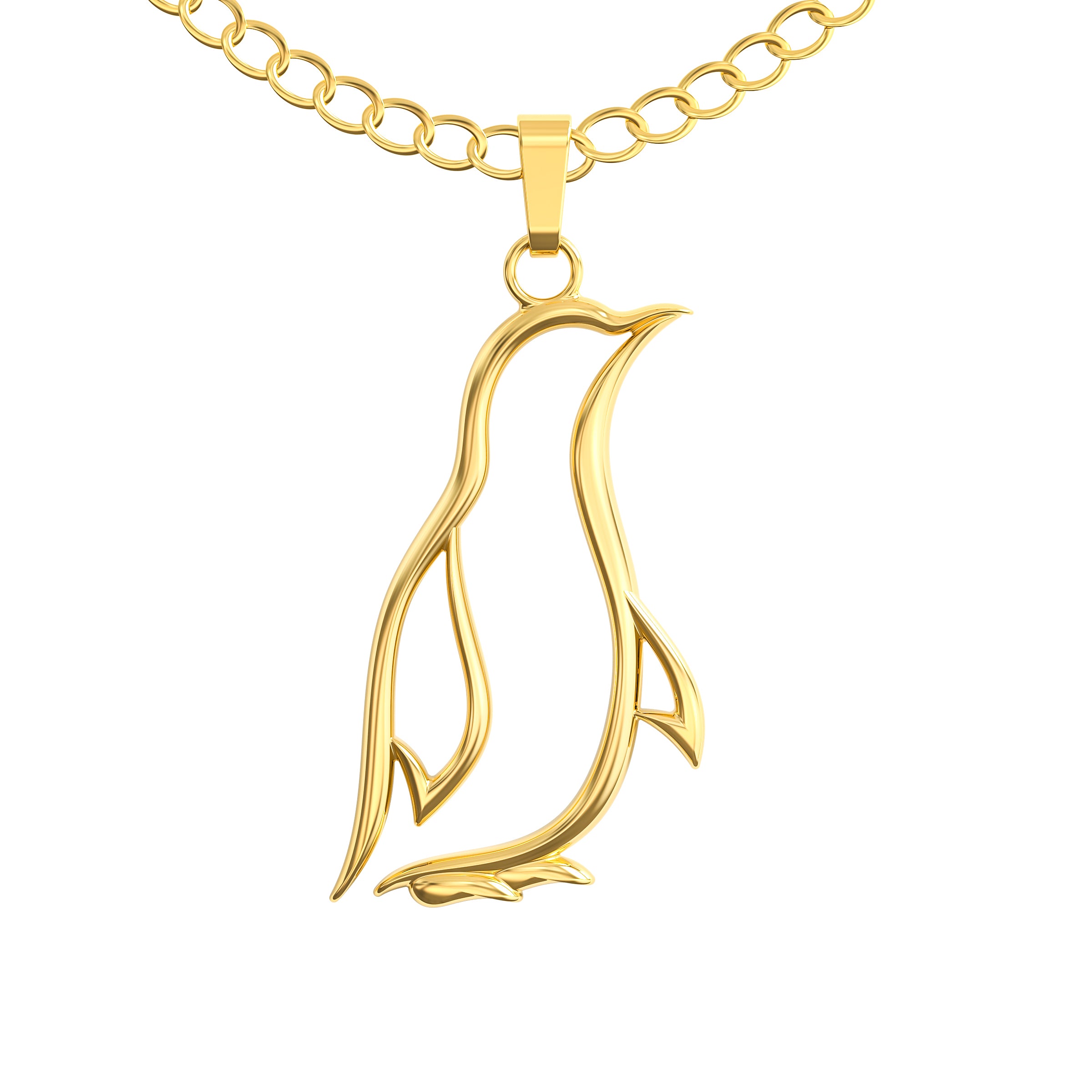 Vintage Penguin Charm, 9 Carat Yellow Gold 1960s Bird Charm on 45.5 cm / 18  inch Gold Chain. - Addy's Vintage