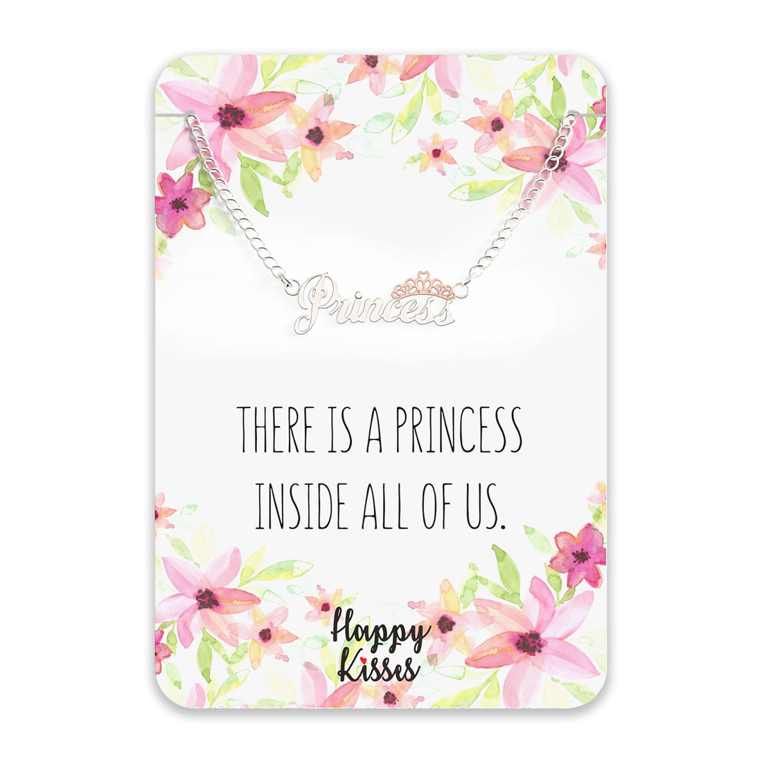 Princess Necklace with Gold Crown - There is a Princess Inside All of Us.
